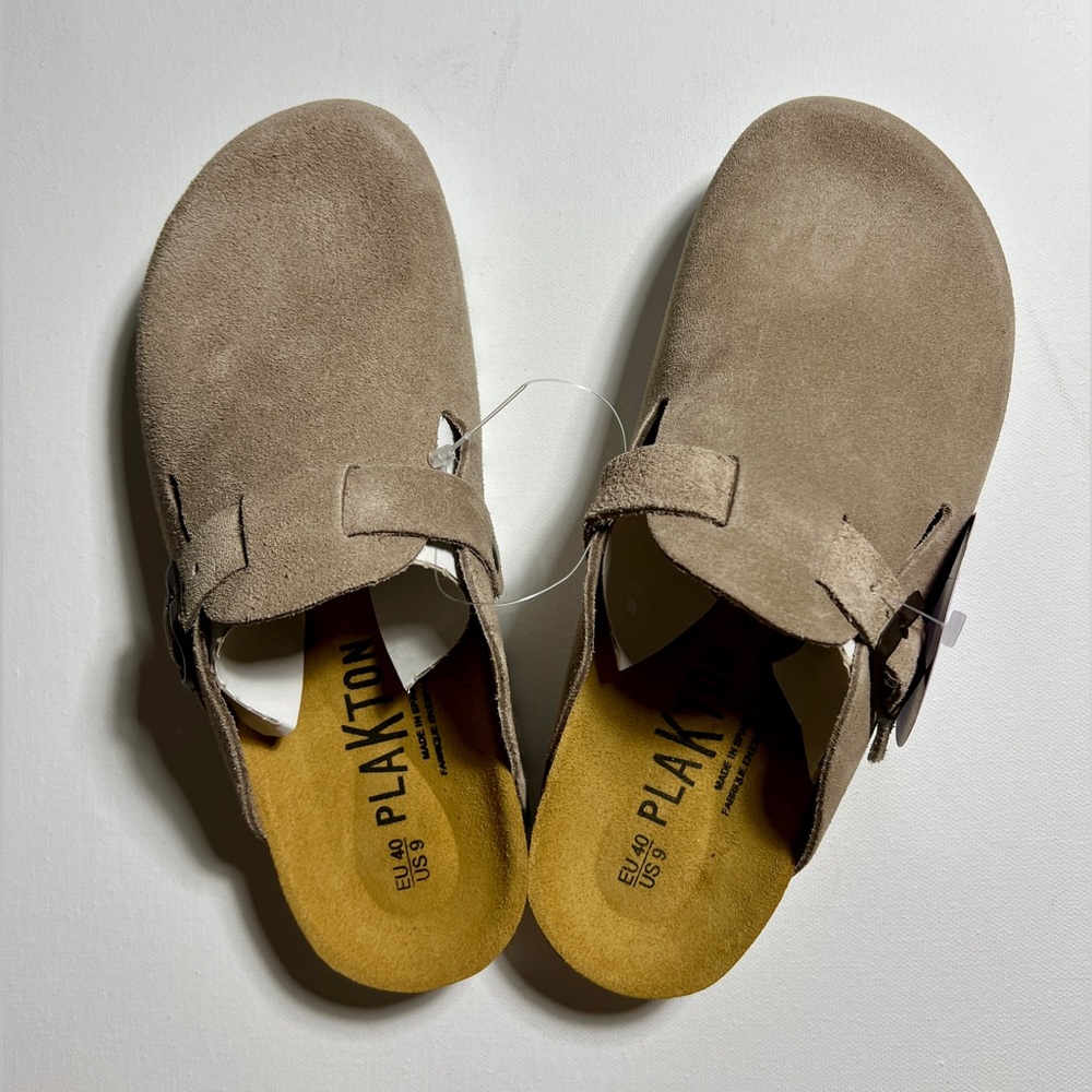 Plakton Blogey Suede Clogs in Piedra (Stone) US Women’s 9 EU 40 - Picture 8 of 15